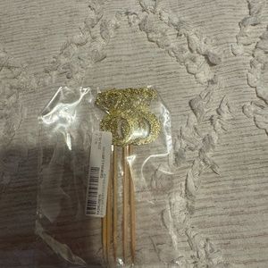 Gold Glitter Ring Toothpick Toppers